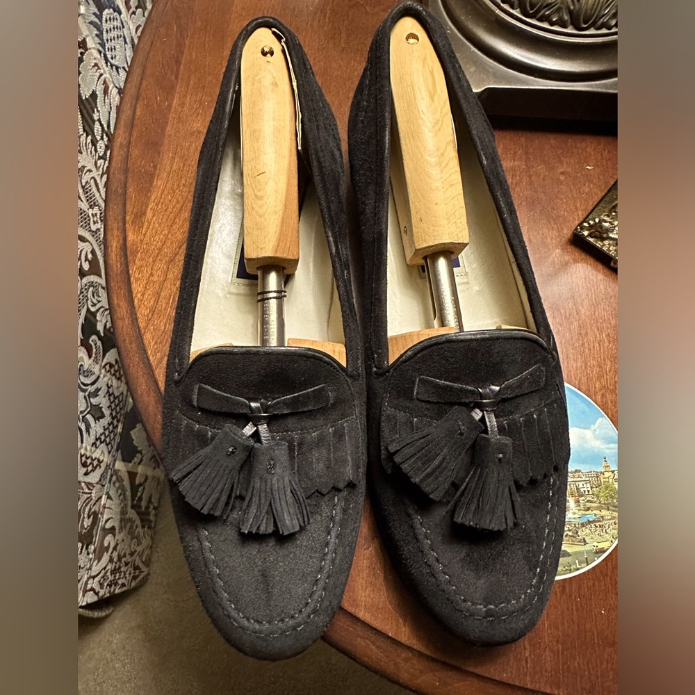 Bragano Black Suede Tassel Kiltie Shoe by Cole Haan